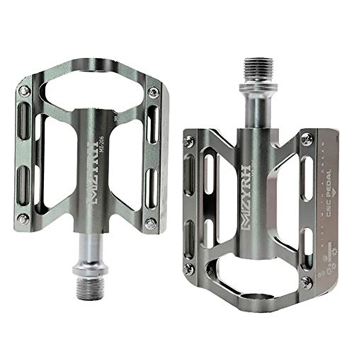 Mountain Bike Pedal : ASUD Mountain Bike Pedals, Bicycle Pedals Ultra Strong Colorful CNC Machined 9 / 16" Cycling Sealed 3 Bearing Pedals (red / silver / gold / orange / black), Silver