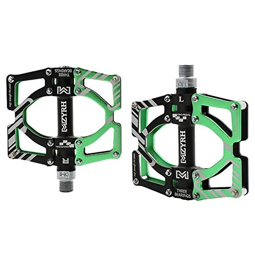 Mountain Bike Pedal : ASUD Mountain Bike Pedals, MZ-Y09 Aluminium CNC Bike Platform Pedals Lightweight Road Cycling Bicycle Pedals for MTB BMX, Green