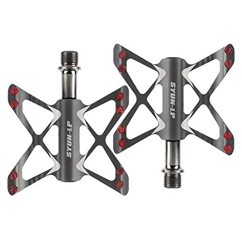 Mountain Bike Pedal : ASUD PD-M56 Lightweight Mountain Bike Pedals Aluminum alloy Bicycle Platform Pedals for BMX MTB 9 / 16" Suitable for mountain bikes, road bikes, triathlons, general bicycles, etc, Chrome
