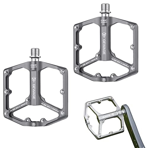 Mountain Bike Pedal : ATHERR Mountain Bike Pedal | Aluminum Alloy Enlarged and Widened Non-Slip Pedal - Lightweight and Waterproof Bicycle Platform Pedal