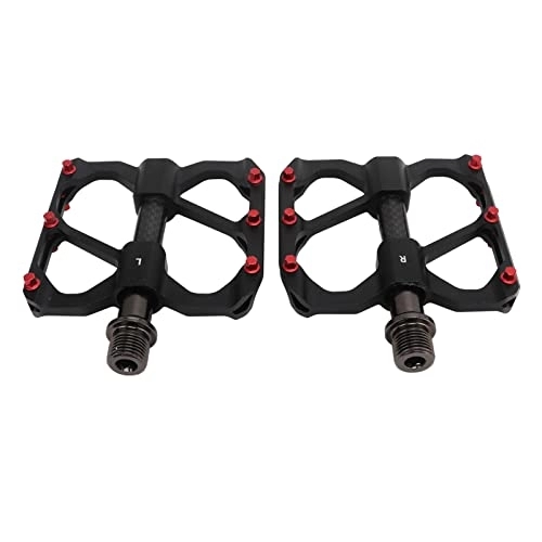 Mountain Bike Pedal : Atyhao Flat Platform Pedals, Sealed Three Bearings CNC Aluminum Alloy Body Mountain Bike Pedals 2PCS for Replacement (Black)