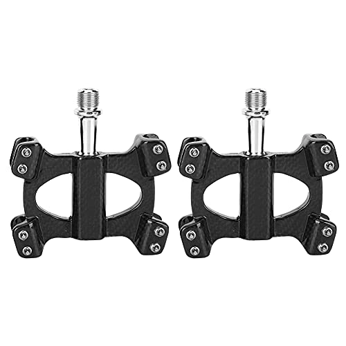 Mountain Bike Pedal : AXOC Pedal, 1 Pair Professional Manufacturing Carbon Fiber Simple Design Smoothly Rotation Mountain Bike Pedal for Road Folding Cycling Accessory(3K bright light)