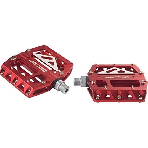Mountain Bike Pedal : Azonic 3056-112 Anodized Red One Size 420 Flats Pedal