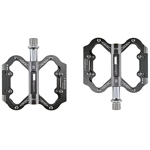 Mountain Bike Pedal : AZPINGPAN 9 / 16" Metal Bike Pedals丨Lightweight Bicycle Pedals 3 Bearings for Outdoor Riding Sealed Bearing Aluminum Alloy Mountain Bike Pedals Flat丨with Stainless Steel Cleats