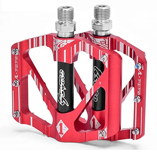 Mountain Bike Pedal : AZPINGPAN Mountain Bike Pedals, Light Weight CNC Machined 9 / 16" Cycling Sealed 3 Bearing Bicycle Pedals丨9.9 Cm Wide Tread Design Road Folding Bicycle Pedal