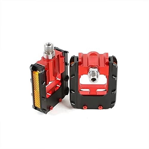 Mountain Bike Pedal : BAIHOGI Bicycle Foldable Pedals Anti-Skid Universal Aluminium Pedals 9 / 16 Foldable Pedal for Mountain Bike Folding Bike Road Bike (Color : Red)