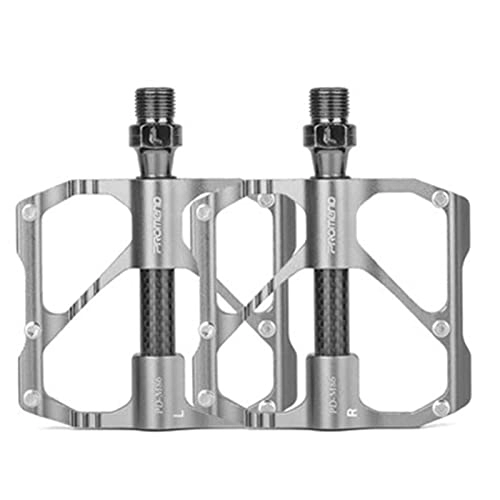 Mountain Bike Pedal : BAIHOGI Flat Bike Pedal Ultralight 3 Sealed Bearing Pedals Road Mountain Bicycle Pedals MTB Wide Platform Pedals Bicicleta Accessories (Color : PD-M86C Silver)