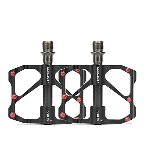 Mountain Bike Pedal : BAIHOGI Flat Bike Pedals MTB Road 3 Sealed Bearings Bicycle Pedals Mountain Bike Pedals Wide Platform Pedales Bicicleta Accessories Part (Color : PD-R87C Black)