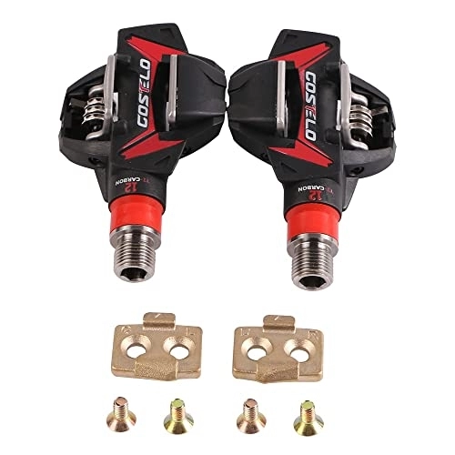 Mountain Bike Pedal : BAIHOGI XC 12 MTB Mountain bike Pedals Carbon Ti Tianium bicycle bike pedals with cleats only 264g (Color : Just cleats)