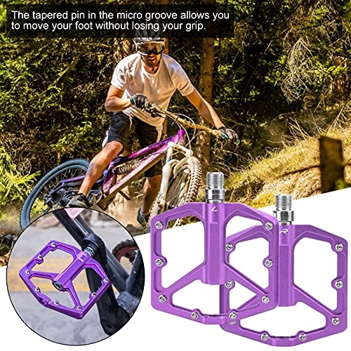 Mountain Bike Pedal : banapo Bicycle Platform Flat Pedals, Mountain Bike Pedals Practical Lightweight DU Bearing System for Outdoor(Purple)