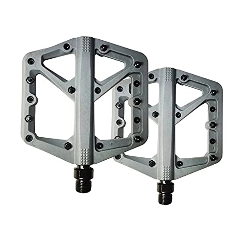Mountain Bike Pedal : BaoYPP Bike Pedals Composite Pedal Durable Fiber Glass Nylon Plastic Mountain Bike Pedal Easy to Install (Color : Light gray, Size : One size)