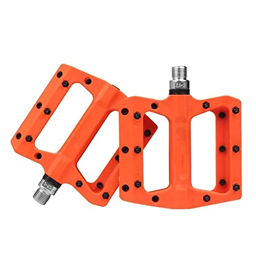 Mountain Bike Pedal : BaoYPP Bike Pedals Mountain Bike Pedal Pedals Bicycle Flat Pedals Nylon Multi-Colors Cycling Pedal Accessories Easy to Install (Color : Orange, Size : 12.3x10.55x2.4cm)