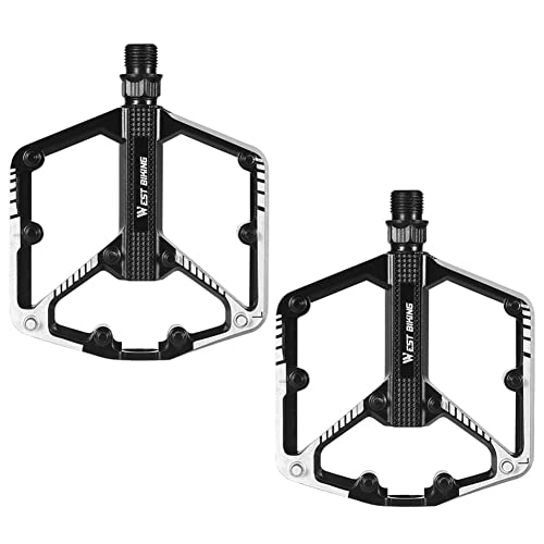 Mountain Bike Pedal : Baugger Anti-slip Cycling Pedals, Ultralight Bike Pedals DU Bearing Mountain Road Bicycle Pedals Aluminum Alloy Anti-slip Cycling Pedals