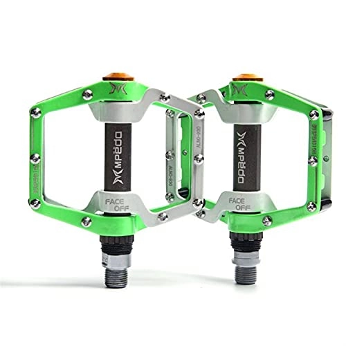 Mountain Bike Pedal : Bearing Bicycle Pedals MTB BMX Sealed Bearing Road Mountain Bike CNC Product Alloy SPD Cleats Ultralight Pedal Cycling Parts Non-slip (Color : Green)