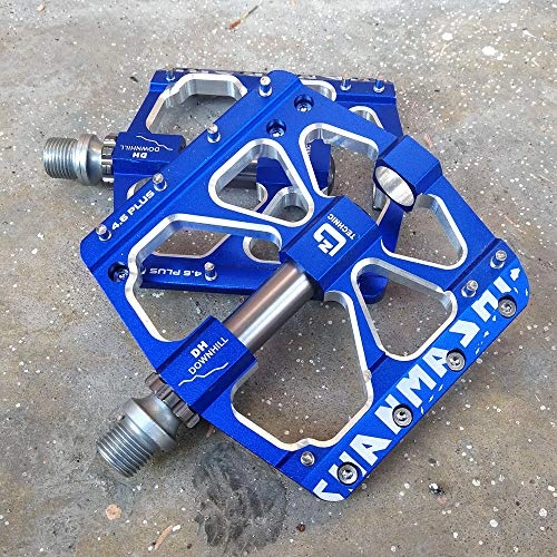 Mountain Bike Pedal : Belleashy Bike Pedals Mountain Bike Pedals 1 Pair Aluminum Alloy Antiskid Durable Bike Pedals Surface For Road BMX MTB Bike 4 Colors (SMS-4.6 PLUS) for Cycling (Color : Blue)