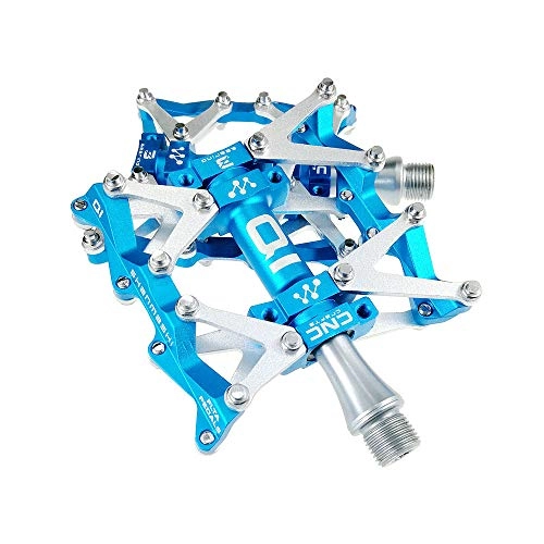 Mountain Bike Pedal : Belleashy Bike Pedals Mountain Bike Pedals 1 Pair Aluminum Alloy Antiskid Durable Bike Pedals Surface For Road BMX MTB Bike 5 Colors (Q1) for Cycling (Color : Blue)