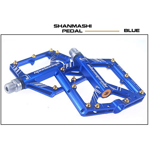 Mountain Bike Pedal : Belleashy Bike Pedals Mountain Bike Pedals 1 Pair Aluminum Alloy Antiskid Durable Bike Pedals Surface For Road BMX MTB Bike 6 Colors (SMS-S1) for Cycling (Color : Blue)