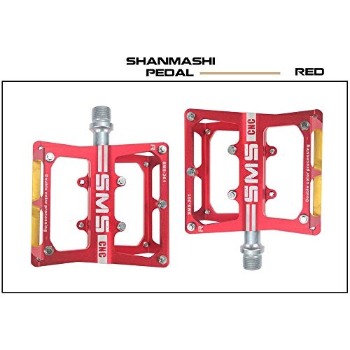 Mountain Bike Pedal : Belleashy Bike Pedals Mountain Bike Pedals 1 Pair Aluminum Alloy Antiskid Durable Bike Pedals Surface For Road BMX MTB Bike 8 Colors (SMS-361) for Cycling (Color : Red)