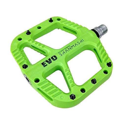 Mountain Bike Pedal : Belleashy Bike Pedals Mountain Bike Pedals 1 Pair Aluminum Alloy Antiskid Durable Bike Pedals Surface For Road BMX MTB Bike 8 Colors (SMS-EVO) for Cycling (Color : Green)