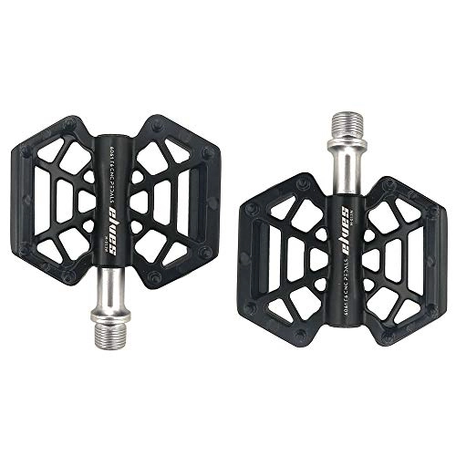 Mountain Bike Pedal : Belleashy Bike Pedals Mountain Bike Pedals 1 Pair Aluminum Alloy Antiskid Durable Bike Pedals Surface For Road BMX MTB Bike Black (SG-013W) for Cycling