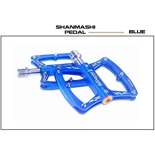 Mountain Bike Pedal : Belleashy Bike Pedals Mountain Bike Pedals 1 Pair Titanium Alloy Antiskid Durable Bike Pedals Surface For Road BMX MTB Bike 3 Colors (SMS-T336) for Cycling (Color : Blue)