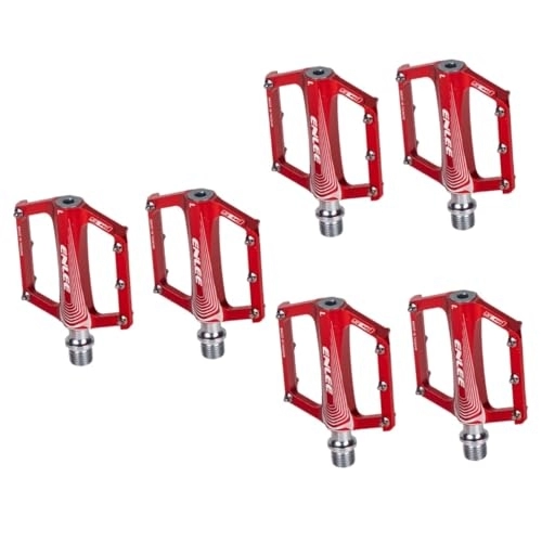 Mountain Bike Pedal : BESPORTBLE 6 Pcs Bicycle Pedal Para Bicicleta Platform Pedal Mountain Bike Cleats Practical Treadle Bike Parts Pedals Bike Treadle Red Accessories Aluminum Alloy Body Road Vehicles