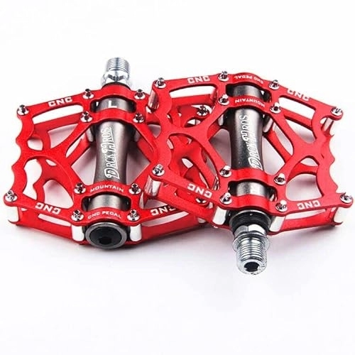 Mountain Bike Pedal : Beyoung Mountain Bike Pedals 9 / 16" Road Bike Pedals Non-Slip Lightweight Aluminum Alloy Bicycle Pedal Fits for MTB BMX Road Exercise Bike, Red