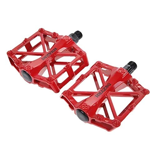 Mountain Bike Pedal : BGGPX Bicycle BMX Mountain Bike Pedal 9 / 16" Thread Parts Strong Light Platform Outdoor Sports Cycling Bike Pedals (Color : Red)