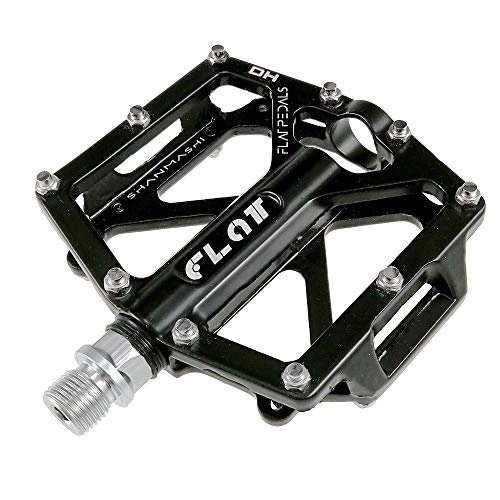 Mountain Bike Pedal : BGROESTWB Bike Pedals Bicycle Platform Mountain Bike Pedals 1 Pair Aluminum Alloy Antiskid Durable Bike Pedals Surface For Road Bike Black (SMS-FLAT) Hybrid Pedal