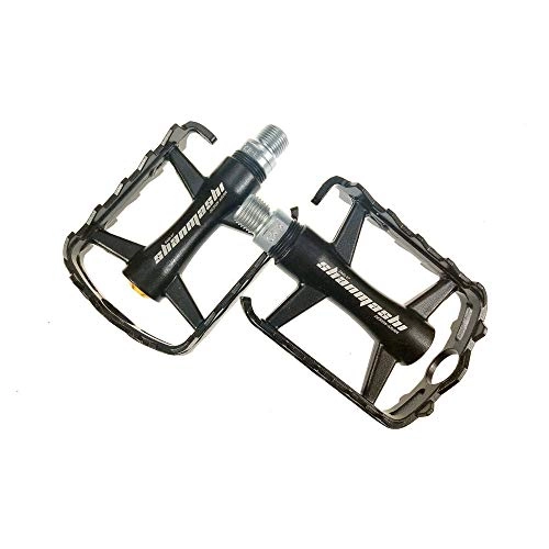 Mountain Bike Pedal : BGROESTWB Bike Pedals Bicycle Platform Mountain Bike Pedals 1 Pair Aluminum Alloy Antiskid Durable Bike Pedals Surface For Road MTB Bike 4 Colors (SMS-07) Hybrid Pedal (Color : Black)