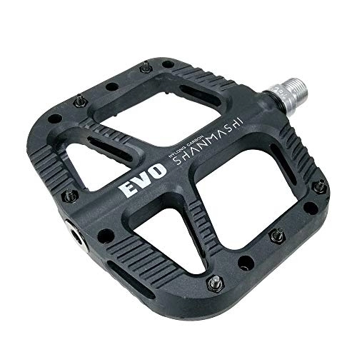 Mountain Bike Pedal : BGROESTWB Bike Pedals Bicycle Platform Mountain Bike Pedals 1 Pair Aluminum Alloy Antiskid Durable Bike Pedals Surface For Road MTB Bike 8 Colors (SMS-EVO) Hybrid Pedal (Color : Black)