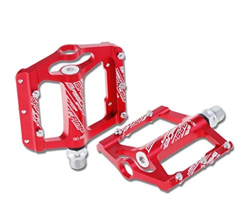 Mountain Bike Pedal : BHPL Lightweight high-strength lightweight non-slip bicycle pedal mountain bike pedals Ultralight aluminum alloy bicycle pedal, Red