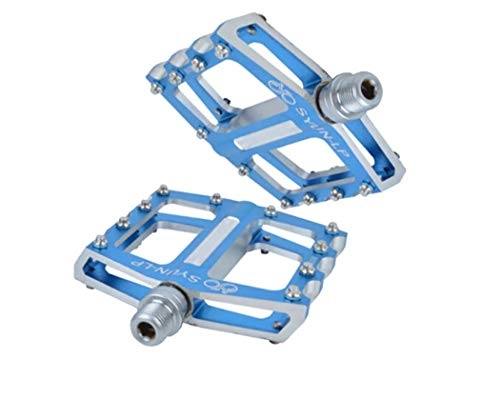 Mountain Bike Pedal : BHPL Lightweight mountain bike aluminum alloy double Palin bearing large tread pedal pedals bicycle pedals, Blue