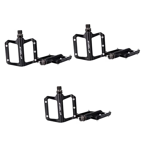Mountain Bike Pedal : Bicycle Accessories 3 Pairs Cycling Accessories Bike s Bearing Cleats Non-slip Mountain Bike Universal for Mtb Platform Black Bicycle Shoes Metal Pedal
