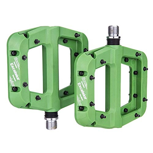 Mountain Bike Pedal : Bicycle Cycling Bike Pedals, 1 Pair Bike Pedals Nylon Fiber Bearing Lightweight Mountain Road Bicycle Platform Pedals Green