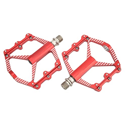 Mountain Bike Pedal : Bicycle Cycling Bike Pedals, Bike Bearing Aluminum Alloy Pedal Mountain Bicycle Bearing Pedal Accessories for Bicycles, Mountain Bikes, Folding Bikes, Road Bikes (Red)