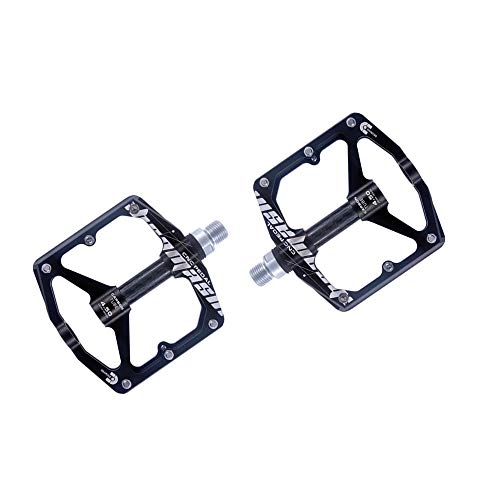 Mountain Bike Pedal : Bicycle Cycling Bike Pedals Mountain Bike Pedals 1 Pair Aluminum Alloy Antiskid Durable Bike Pedals Surface For Road BMX MTB Bike 4 Colors (SMS-4.5) for Road Mountain BMX MTB Bike (Color : Black)