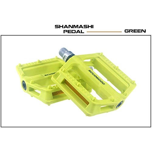 Mountain Bike Pedal : Bicycle Cycling Bike Pedals Mountain Bike Pedals 1 Pair Nylon Antiskid Durable Bike Pedals Surface For Road BMX MTB Bike 5 Colors For Exercise Bike Spin Bike And Outdoor Bicycles ( Color : Green )