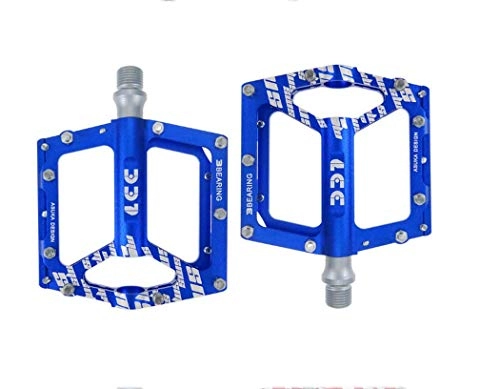 Mountain Bike Pedal : Bicycle Cycling Bike Pedals, New Aluminum Antiskid Durable Mountain Bike Pedals Road Bike Hybrid Pedals for 9 / 16 inch, Blue