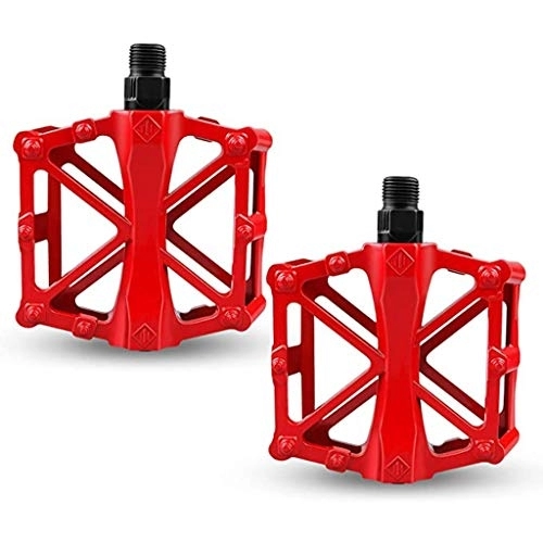 Mountain Bike Pedal : Bicycle Cycling Bike Pedals With Sealed Anti-Slip Durable Mountain Bike Pedals Road Bike Hybrid Pedals (Color : Red)