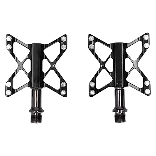 Mountain Bike Pedal : Bicycle Flat Pedals, Aluminum Alloy and ‑molybdenum Steel Material Aluminum Platform Bicycle Pedal with Strong Grip for Mountain Road Bike