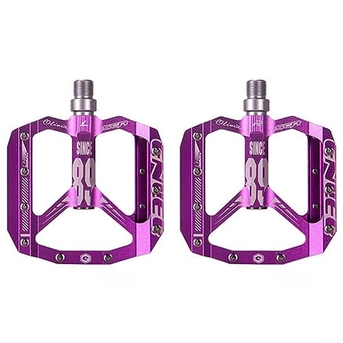 Mountain Bike Pedal : Bicycle Palin Pedals, Bicycle Pedal Aluminum Alloy Bearing Pedal Mountain Bike Palin Pedal 105 * 100 * 15mm（Purple）