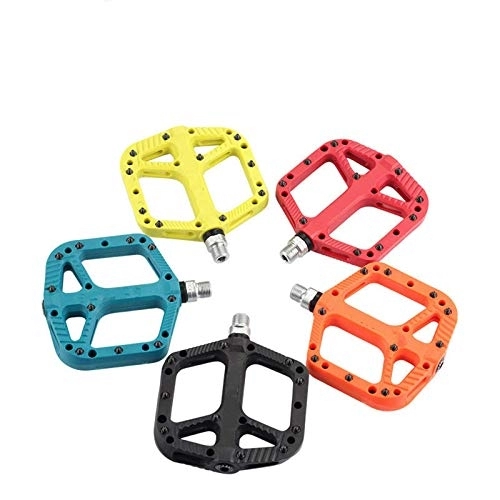Mountain Bike Pedal : Bicycle Pedal 14mm Mountain Bike Pedals Nylon Fiber Bearing Pedal Oudoor Cycling Antiskid Bicycle Pedals For Mountain Bike (Size:140 * 115 * 25mm; Color:Orange)