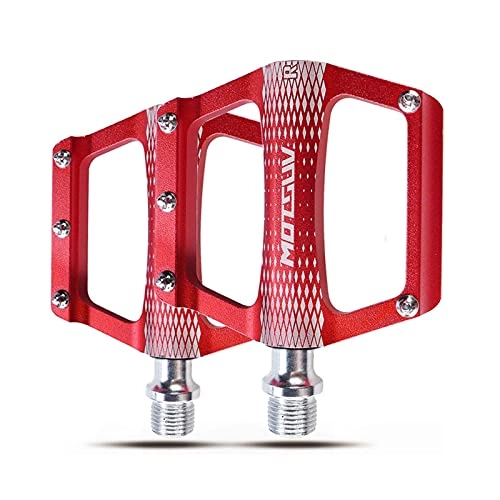 Mountain Bike Pedal : Bicycle pedal aluminium alloy Nonslip DU Bearing Ultralight MTB Mountain Road Bike Pedal M14*1.25mm Cyclig Components Parts (Red)