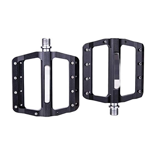 Mountain Bike Pedal : Bicycle Pedal Aluminum Alloy Anti-slip Purlin Bearing Durable 1 Pair Bicycle Pedals Mountain Bike Pedals Bike Accessories Bicycle Platform Flat Pedals (Size:106.4* 100.8* 14.7mm; Color:Black)