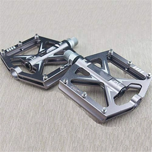Mountain Bike Pedal : Bicycle Pedal Aluminum Alloy Bike Bicycle Pedal 3 Bearing Ultralight Professional MTB Mountain Bike Road Pedal For Mountain BMX Road Accessories Bicycles (Size:101 * 94 * 11mm; Color:Titanium Gray)