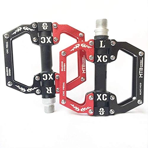 Mountain Bike Pedal : Bicycle Pedal Anti-Skid Bearing Aluminum Alloy Palin Mountain Bike Pedal Riding Pedals Bicycle Pedal Mountain Bike Replacement Accesories (Color : Red)