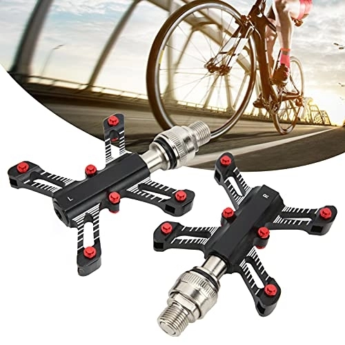 Mountain Bike Pedal : Bicycle Pedal, Bike 3 Bearing Quick Release Pedal CNC Aluminum Alloy Mountain Bicycle Pedal Black(4.4 x 2.9inch)