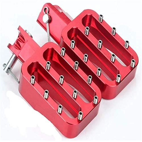 Mountain Bike Pedal : Bicycle Pedal Bike Foot Pegs Motorcycle Pedals Treadles Footrest Foot Peg Universal Aluminum Alloy For Mountain BMX Road Accessories Bicycles (Size:82.9 * 38.2 Mm; Color:Red)
