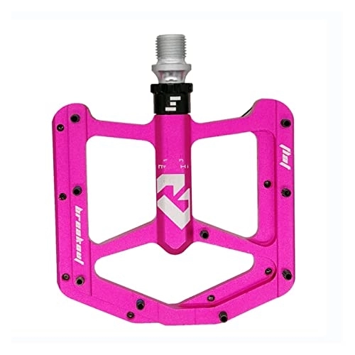 Mountain Bike Pedal : Bicycle Pedal Bike Pedal CNC Aluminum Alloy Seal 3 Bearing Flat Foot Pedal Fit For Road Mountain Bicycle Parts Modified Parts (Color : Pink)
